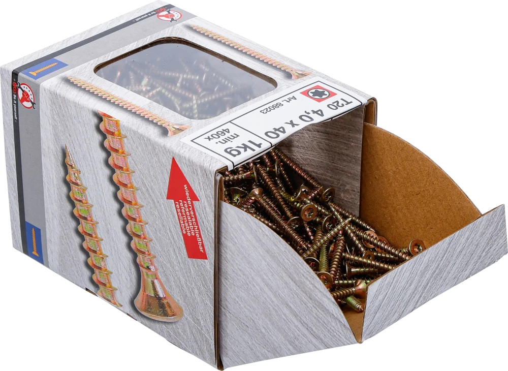 Univerzális csavarok | T-profil (Torx) T20 | 4,0 x 40 mm | 1 kg / 460 db