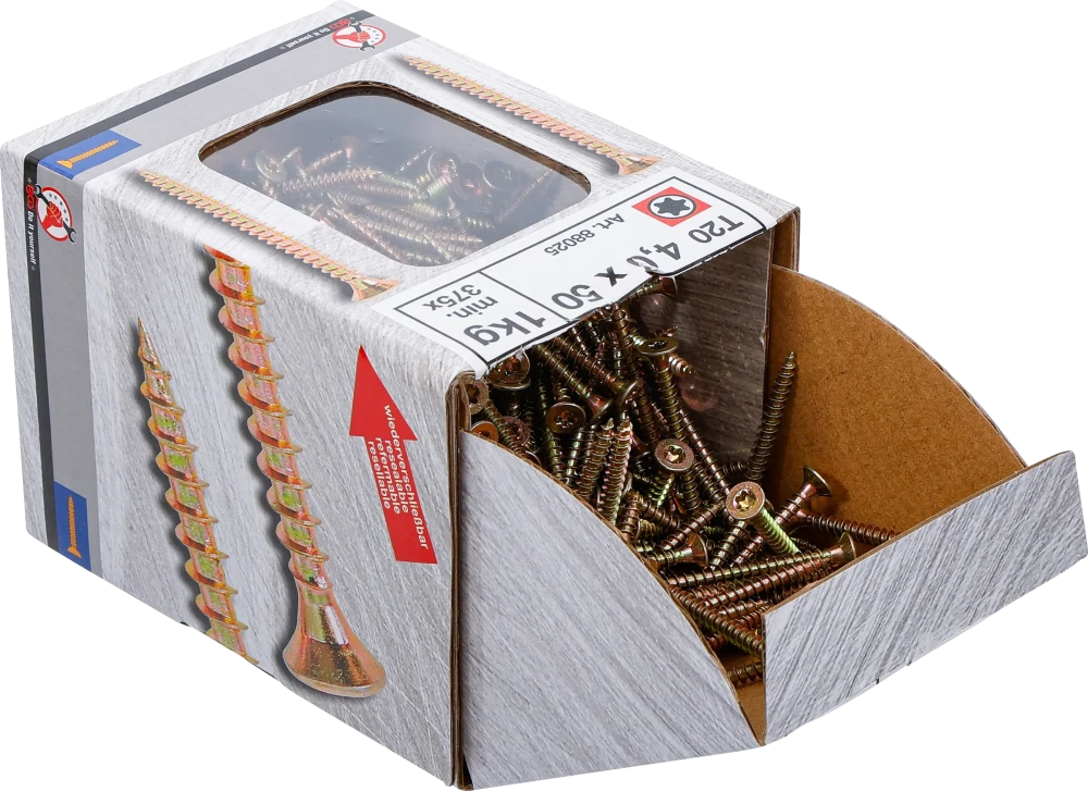 Univerzális csavarok | T-profil (Torx) T20 | 4,0 x 50 mm | 1 kg / 375 db