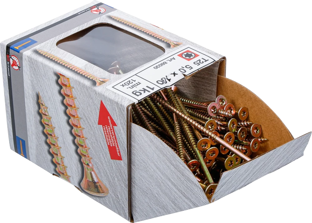 Univerzális csavarok | T-profil (Torx) T25 | 5,0 x 100 mm  | 1 kg / 120 db