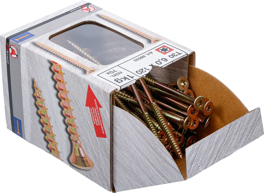 Univerzális csavarok | T-profil (Torx) T30 | 6,0 x 120 mm  | 1 kg / 70 db