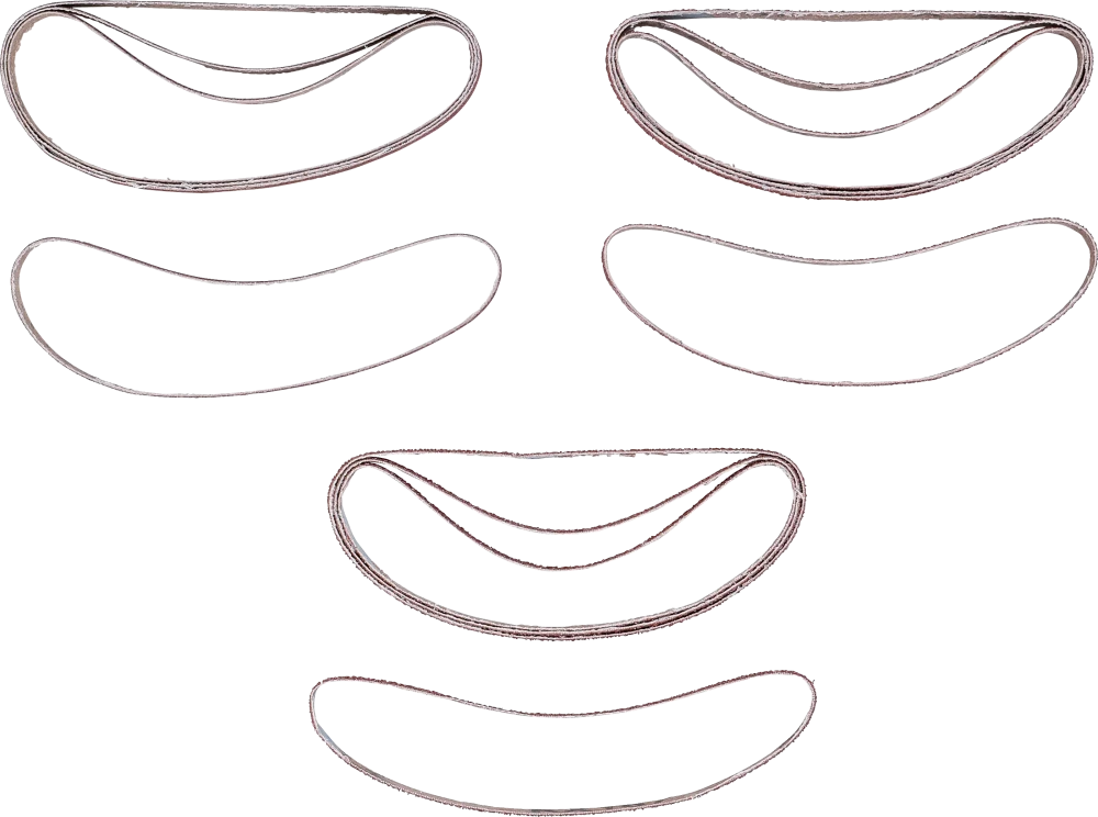 Csiszolószalag-készlet | a BGS 8853-hez | 10 mm x 330 mm | K 60 - 80 - 120 | 12 darabos