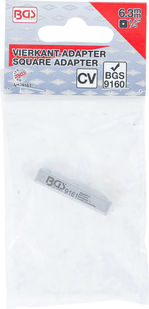 Négyszögű behajtó | Külső négyszögletű 6,3 mm (1/4") | BGS 9160