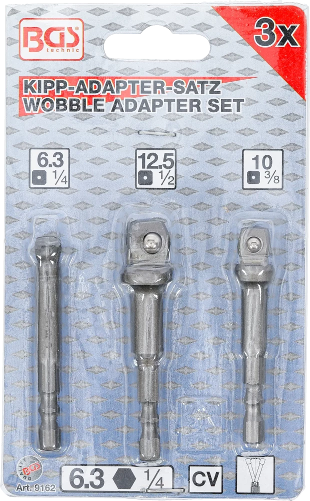 Fúrógép-billentő adapter készlet | Külső hatszögletű 6,3 mm (1/4") | 3 darabos