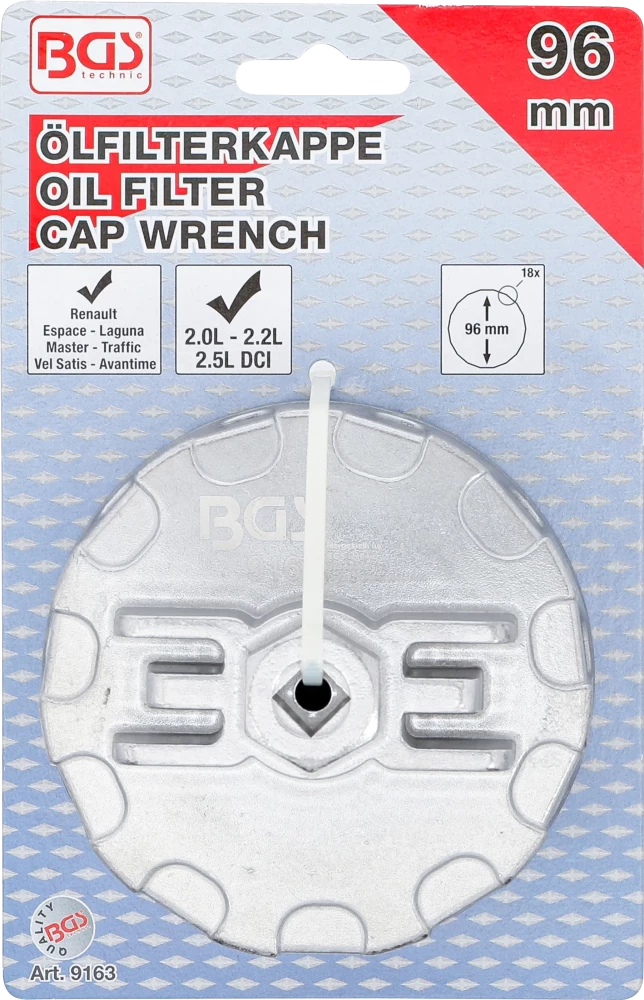 Olajszűrőkulcs | 18 élű | Ø 96 mm | Renault DCI