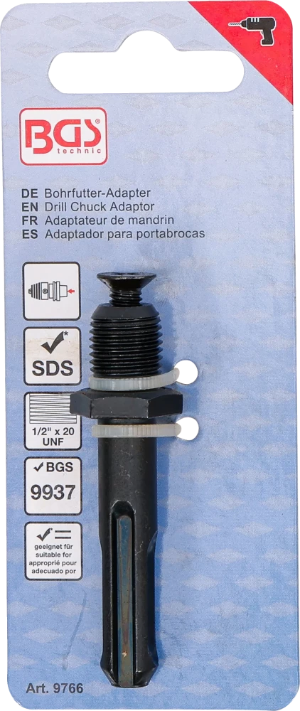 Fúrótokmány-adapter 1/2" x 20 UNF | SDS-befogóhoz | a BGS 9937-hez