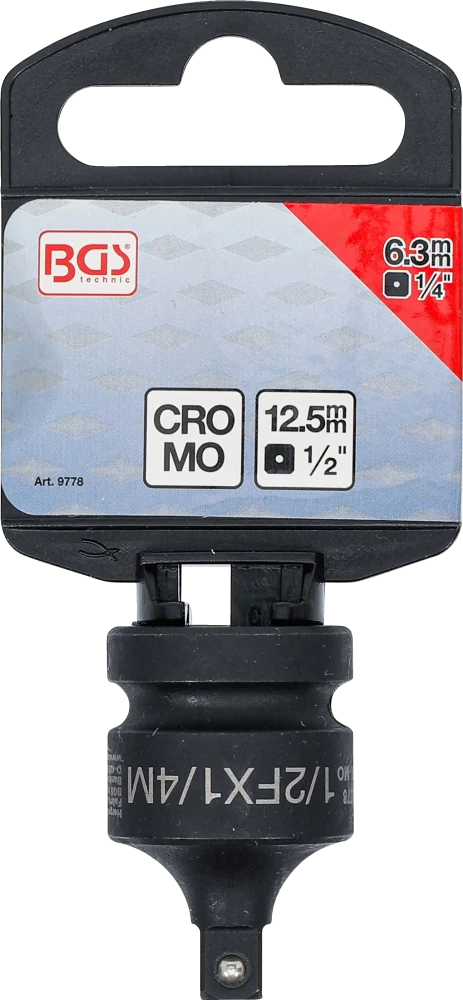 Levegős dugókulcs adapter | 12,5 mm (1/2") - 6,3 mm (1/4")