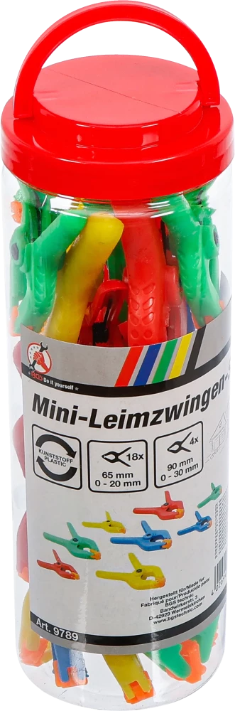 Mini enyvező szorító készlet | ABS-műanyag | 22 darabos