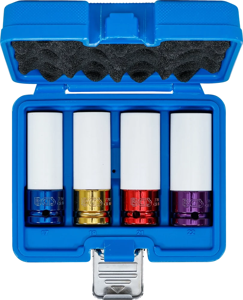 Légkulcsfej készlet | 12,5 mm (1/2") | 17 / 19 / 21 / 22 mm | 4 darabos