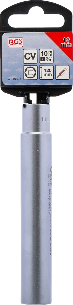 Dugókulcs, hatszögletű, extra mély | 10 mm (3/8") | 13 mm