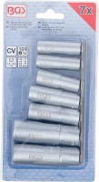 Speciális dugókulcskészlet, hasított | 10 mm (3/8") | 10 - 19 mm | 7 darabos