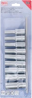 Dugókulcskészlet, E-profil, mély | 12,5 mm (1/2") | E10 - E24 | 9 darabos