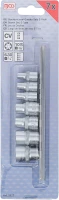 Dugókulcskészlet, E-profil | 6,3 mm (1/4") / 10 mm (3/8") | E6 - E16 | 7 darabos