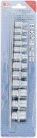 Dugókulcskészlet, E-profil | 6,3 mm (1/4") / 10 mm (3/8") | E4 - E20 | 12 darabos