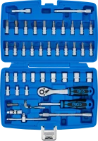 Dugókulcskészlet | 6,3 mm (1/4") | coll méretek | 46 darabos