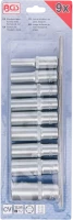 Dugókulcskészlet, hatszögletű, mély | 12,5 mm (1/2") | 10 - 24 mm | 9 darabos