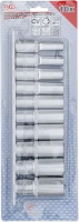 Dugókulcskészlet, hatszögletű, mély | 12,5 mm (1/2") | coll méretek | 10 darabos