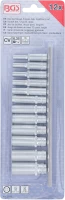 Dugókulcskészlet, tizenkétszögletű, mély | 6,3 mm (1/4") | coll méretek | 12 darabos