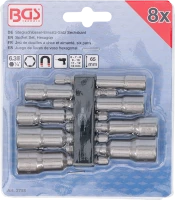 Dugókulcskészlet, hatszögletű | Külső hatszögletű 6,3 mm (1/4") | 6 - 13 mm | 8 darabos