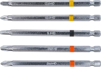 Behajtófej készlet | Külső hatszögletű behajtófej 6,3 mm (1/4") | Csillag PH, csillag PZ, lapos | 110 mm hosszú | 5 darabos