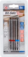 Behajtófej készlet | Külső hatszögletű behajtófej 6,3 mm (1/4") | Belső hatszögletű, T-profil (Torx) | 110 mm hosszú | 5 darabos