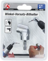Derékszögű előtét behajtófej-tartó | külső hatszögletű kulcsnyílású hajtás 6,3 mm (1/4") | Belső hatszögletű 6,3 mm (1/4")