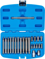 Behajtófej készlet | Külső hatszögletű 10 mm (3/8") | Ékprofil (Ribe) | 22 darabos