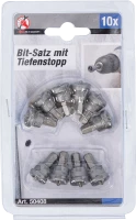 Behajtófej készlet mélységi ütközővel | gipszkarton lapokhoz | külső hatszögletű kulcsnyílású hajtás 6,3 mm (1/4") | csillag PH2 | 10 darabos