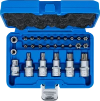 Torx dugókulcskészlet | 12,5 mm (1/2") | T-profil (Torx) | 27 darabos