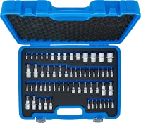 Behajtófej- és dugókulcs-készlet | E-profil / T-profil (Torx) / T-profil (Torx) furattal / TP-profil (Torx plus) | 60 darabos