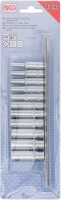 Dugókulcskészlet, tizenkétszögletű, mély | 6,3 mm (1/4") | 4 - 13 mm | 11 darabos