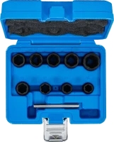 Spirálbites dugókulcskészlet / csavarkiszedő | 10 mm (3/8") | 10 - 19 mm | 10 darabos
