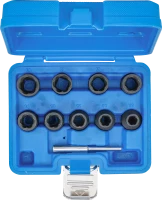 Spirálbites dugókulcskészlet / csavarkiszedő | 12,5 mm (1/2") | 10 - 19 mm | 10 darabos