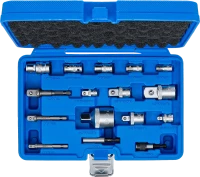 Behajtófej-adapter / dugókulcs-adapter készlet | 16 darabos