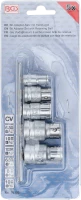 Golyós behajtófej-adapter készlet | Belső négyszögletű kulcsnyílású elem 6,3 mm (1/4") / 10 mm (3/8") / 12,5 mm (1/2") | 5 darabos