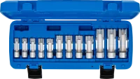 Speciális dugókulcskészlet, hasított | 10 mm (3/8") | 8 - 19 mm | 12 darabos