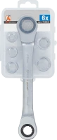 Racsnis csillagkulcs adapterkészlettel | 8 - 19 mm | 6 darabos
