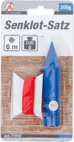 Függőón-készlet zsinórral | 200 g | 6 m
