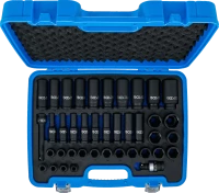 Levegős dugókulcskészlet hatszögletű | 12,5 mm (1/2") | 9 - 30 mm | 40 darabos