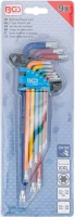 Derékszögű kulcs készlet | több színű | extra hosszú | T-profil (Torx) T10 - T50 | 9 darabos