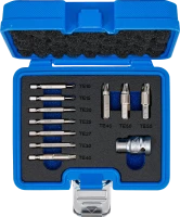 Csavarkiszedő készlet | hibás T-profilhoz (Torx) T10 - T55 | 11 darabos
