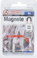 Mágneskészlet | extra erős | Ø 8 mm | 6 darabos
