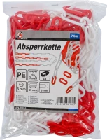 Lánckorlát | piros / fehér | 4 karabiner | műanyag | 7,5 m