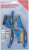 Mini kefekészlet | Nejlon, sárgaréz, nemesacél | 165 mm | 3 darabos