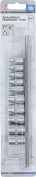 Dugókulcskészlet, E-profil | 6,3 mm (1/4") / 10 mm (3/8") | E4 - E16 | 10 darabos
