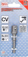 Adapter fúrógépekhez | külső hatszögletű hajtás 6,3 mm (1/4") / külső négyszögletű hajtószár 12,5 mm (1/2")