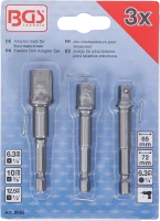 Adapterkészlet fúrógépekhez | Külső hatszögletű kulcsnyílású hajtás 6,3 mm (1/4") | Külső hatszögletű 6,3 mm (1/4"), 10 mm (3/8"), 12,5 mm (1/2"), 3 darabos