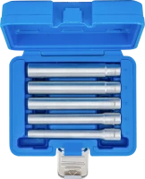 Dugókulcskészlet, hatszögletű, extra mély | 10 mm (3/8") | 8 - 14 mm | 5 darabos