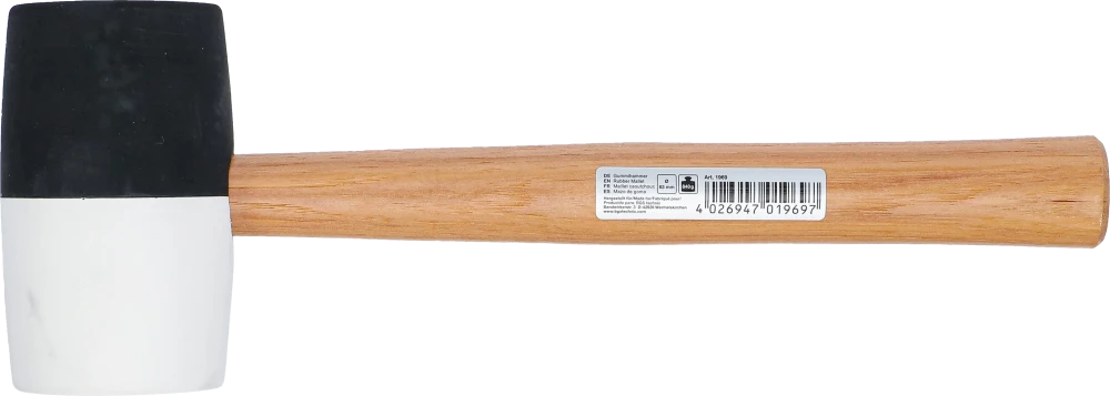 Gumikalapács | Hickory nyéllel | fekete-fehér fejű | Ø 63 mm | 840 g