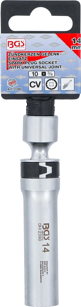 Gyújtógyertya csuklós toldat, tizenkétszögletű, tartórugóval | 10 mm (3/8") | 14 mm