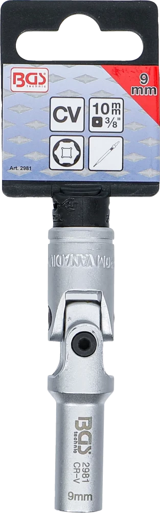 Izzítógyertya-hajtókar hatszögletű betét | 10 mm (3/8") | 9 mm